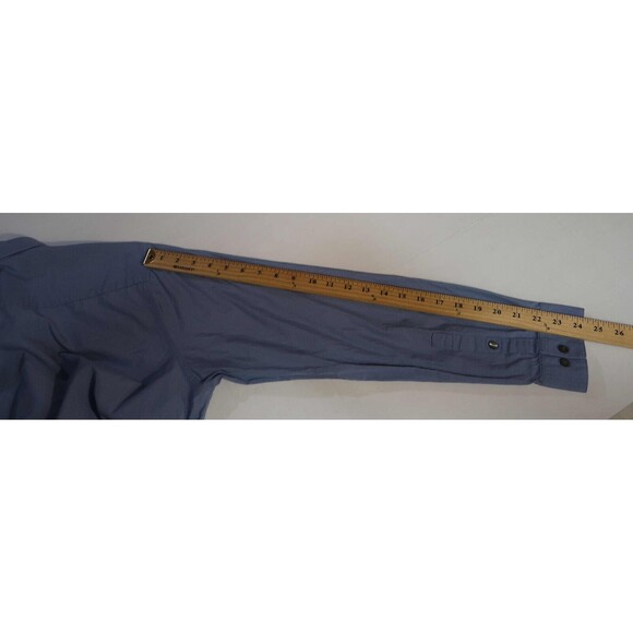 Kenneth Cole Reaction Shirt Mens 17 34-35 Blue L/S Button Up Dry Tek Slim Fit - Picture 10 of 16